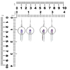Starborn Quartz Crystal with Vera Cruz Amethyst Earring in Sterling Silver