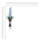 Starborn Decorative Kyanite Crystal Wand with Angelite Wings and Carved Clay Handle