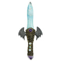 Starborn Troilite Crystal Wand with Carved Clay Handle & Fossil Palm Wood Wings
