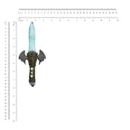 Starborn Troilite Crystal Wand with Carved Clay Handle & Fossil Palm Wood Wings