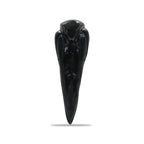 Starborn Round Cabochon Rainbow Moonstone and Rainbow Obsidian Raven Skull Pendant Necklace