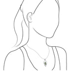 Starborn Quartz Arrowhead and Moldavite Wrap Pendant in Sterling Silver
