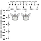 Starborn Carved Bone and Garnet Freya Mask Pendant in Sterling Silver
