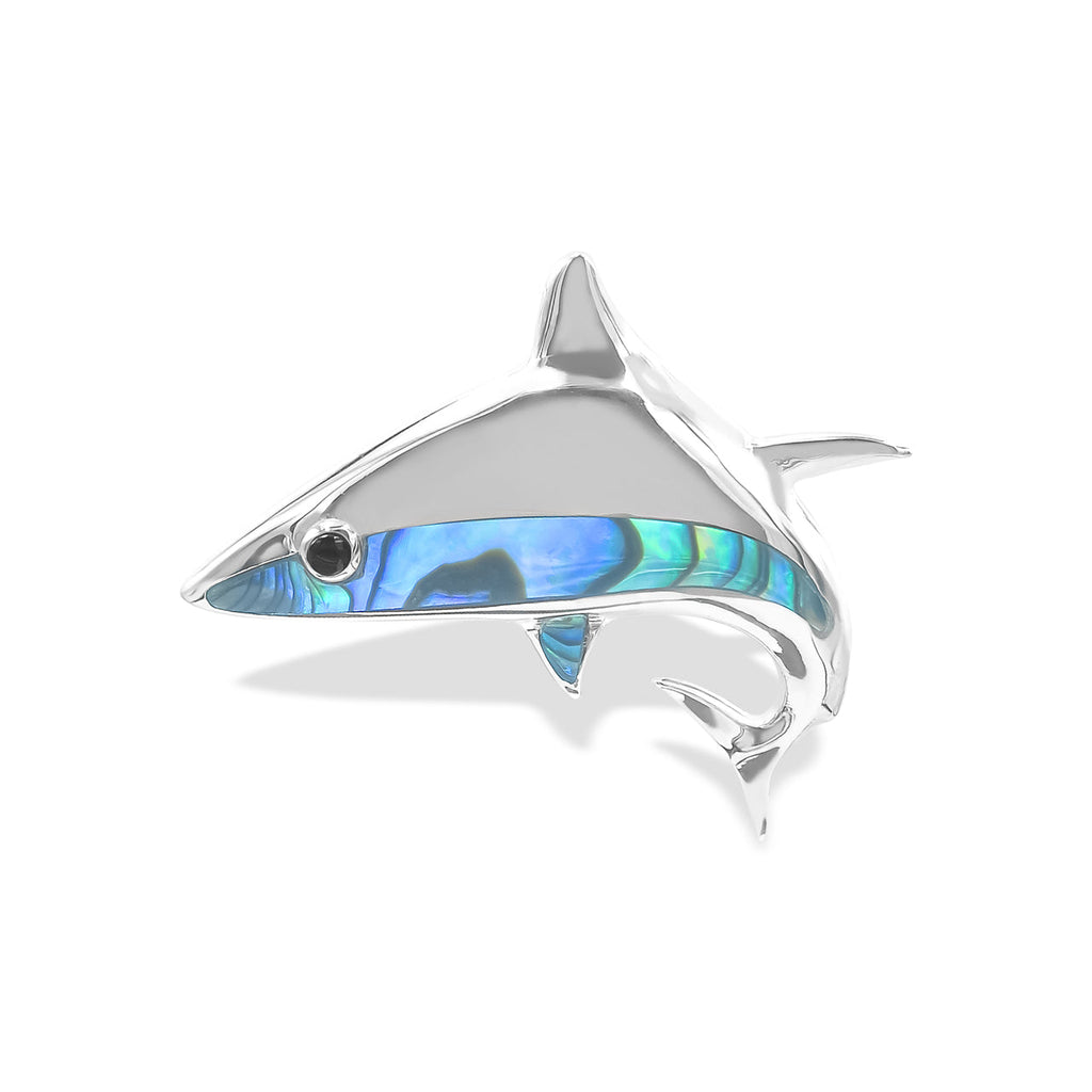 Starborn Abalone Shell Shark Pendant in Sterling Silver