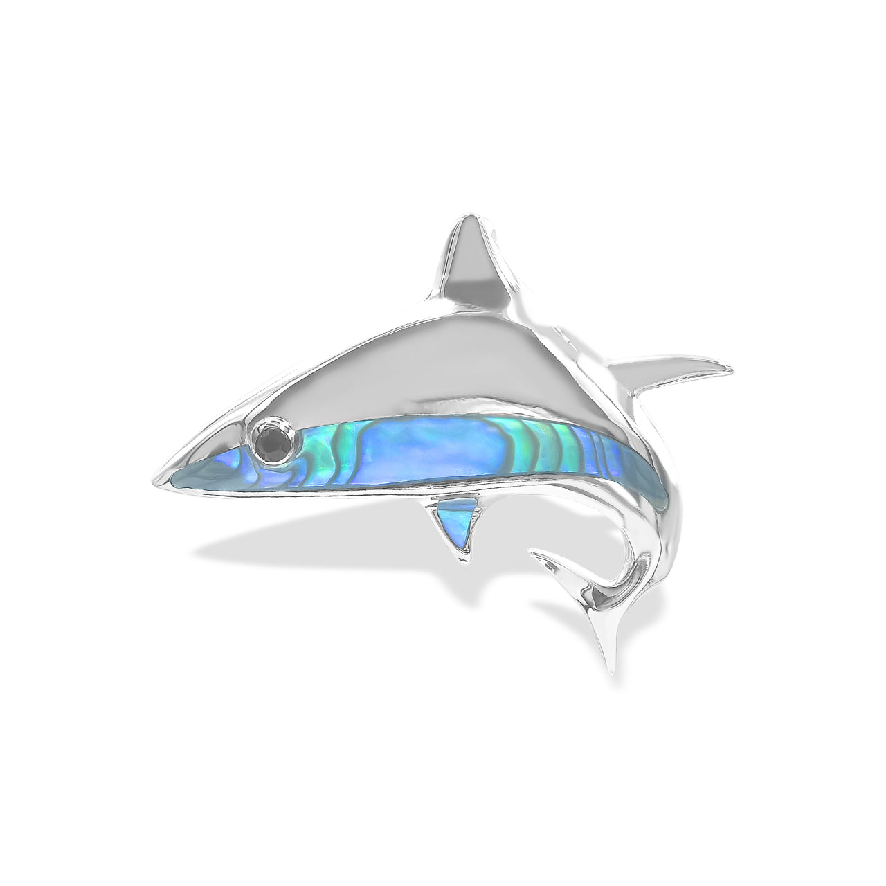 Starborn Abalone Shell Shark Pendant in Sterling Silver