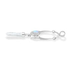 Starborn Quartz Crystal & Rainbow Moonstone Pendant in Sterling Silver