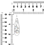 Starborn Rainbow Moonstone & White Topaz Teardrop Elongated Frame Pendant in Sterling Silver