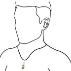 Starborn Mixed Green Ammolite and Peridot Teardrop Elongated Frame Pendant in Sterling Silver