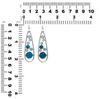 Starborn Mixed Peruvian Blue Opal and Faceted Blue Topaz Teardrop Elongated Frame Pendant in Sterling Silver