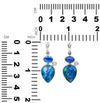 Starborn Kyanite, White Topaz, and Faceted Azurite Malachite Pendant in Sterling Silver