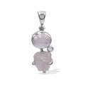 Starborn Morganite and White Topaz Pendant in Sterling Silver