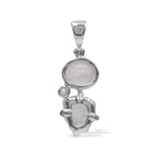 Starborn Morganite and White Topaz Pendant in Sterling Silver