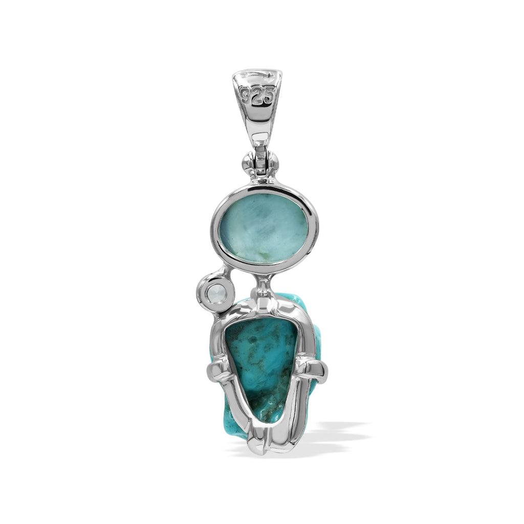 Starborn Campitos Turquoise with White Topaz in Sterling Silver