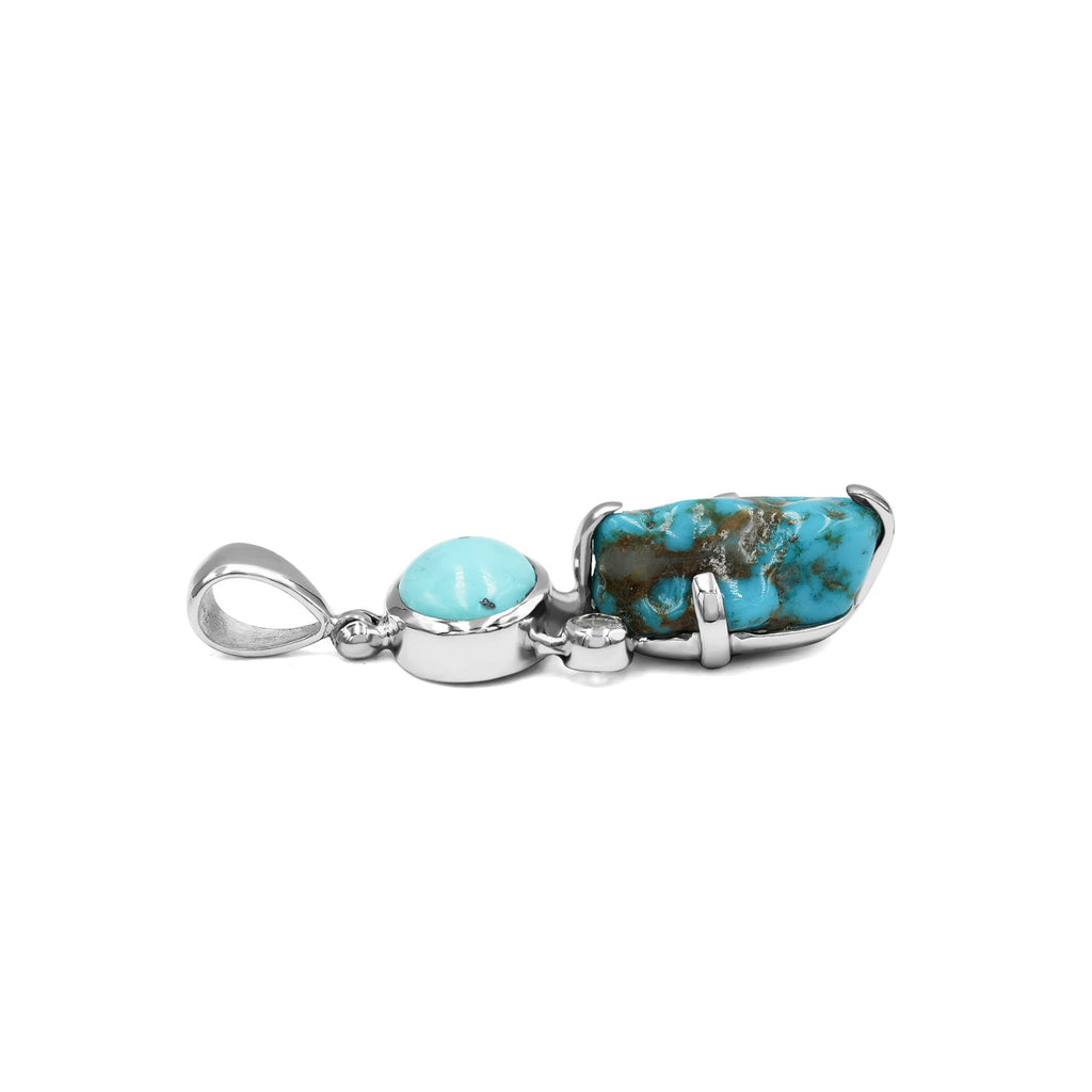 Starborn Campitos Turquoise with White Topaz in Sterling Silver