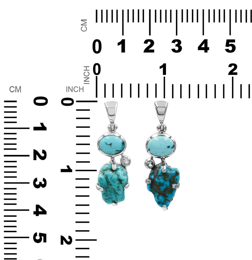 Starborn Campitos Turquoise with White Topaz in Sterling Silver