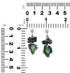 Starborn Moldavite & Campo del Cielo Meteorite Pendant in Sterling Silver