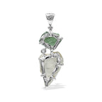 Starborn Moldavite and Libyan Desert Tektite Pendant in Sterling Silver