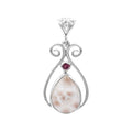 Starborn Pink Natrolite and Tourmaline Pendant in Fine Sterling Silver