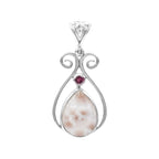 Starborn Pink Natrolite and Tourmaline Pendant in Fine Sterling Silver