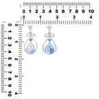 Starborn Rainbow Moonstone and Faceted Blue Topaz Pendant in Sterling Silver