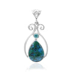 Starborn Chrysocolla and Faceted Apatite Pendant in Sterling Silver