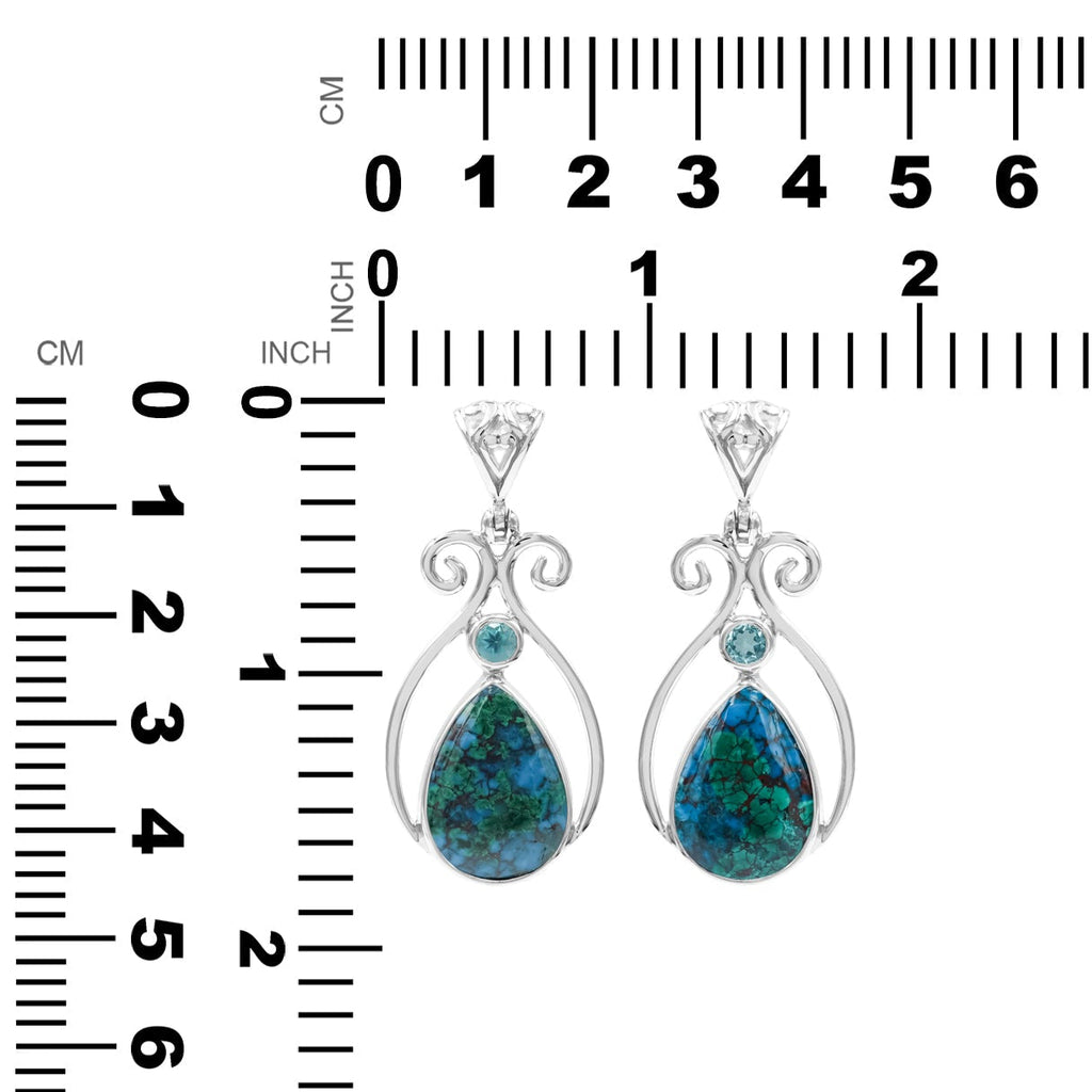 Starborn Chrysocolla and Faceted Apatite Pendant in Sterling Silver