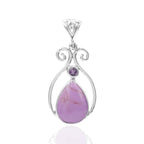 Starborn Phosphosiderite and Amethyst Pendant in Sterling Silver