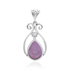 Starborn Phosphosiderite and Amethyst Pendant in Sterling Silver