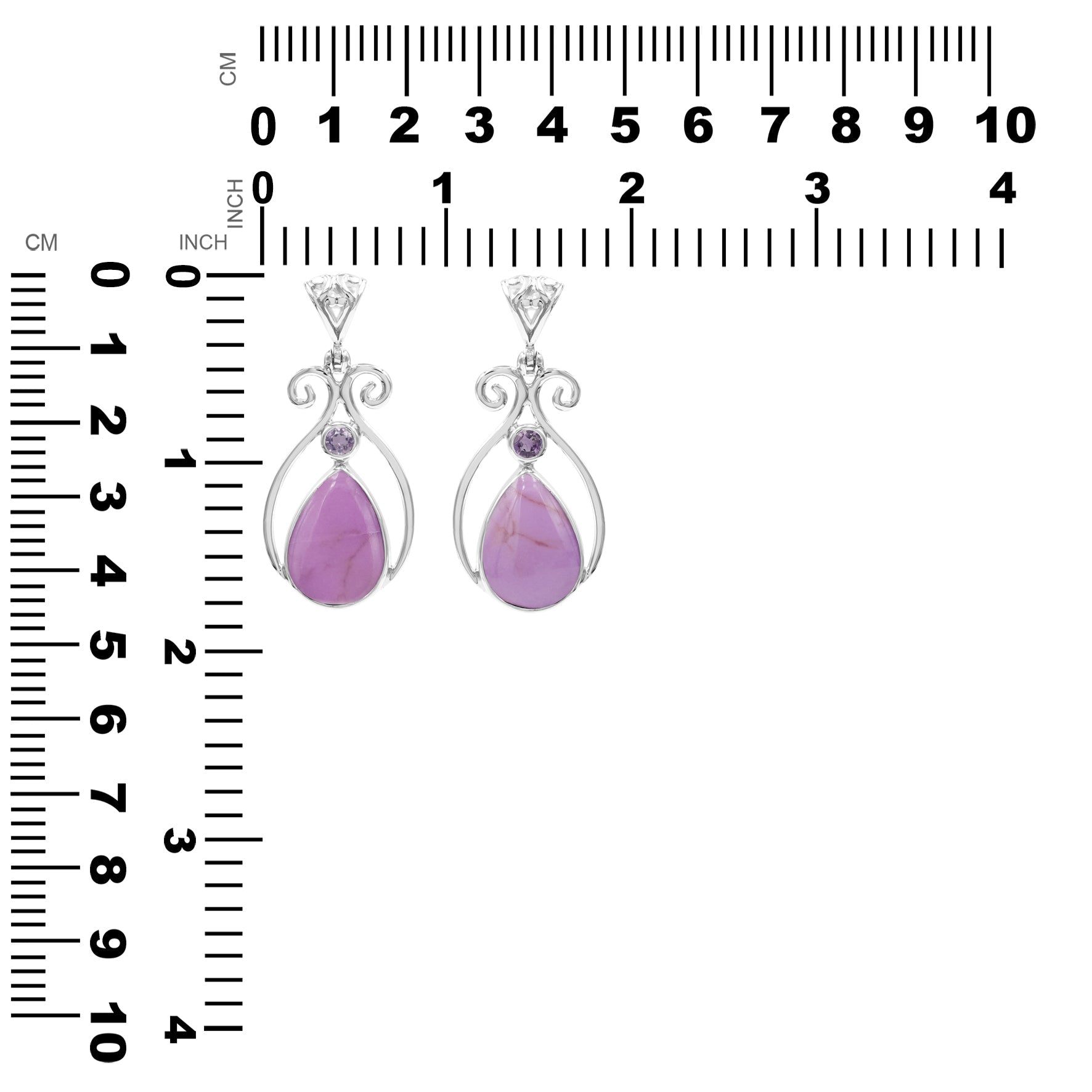Starborn Phosphosiderite and Amethyst Pendant in Sterling Silver
