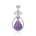Starborn Purpurite and Amethyst Pendant in Fine Sterling Silver