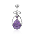 Starborn Purpurite and Amethyst Pendant in Fine Sterling Silver