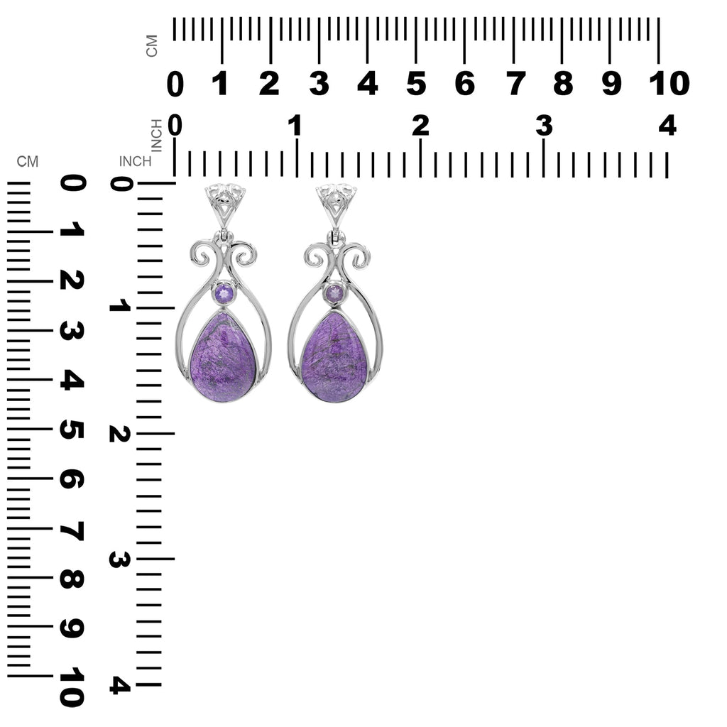 Starborn Purpurite and Amethyst Pendant in Fine Sterling Silver