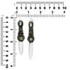 Starborn Quartz Crystal Wand Pendant with Aquamarine, Chrysoprase and Rainbow Moonstone