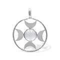 Starborn Sphere Gemstones Directional Crescent Moon Pendant in Sterling Silver - Small