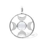 Starborn Sphere Gemstones Directional Crescent Moon Pendant in Sterling Silver - Small