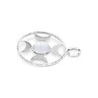 Starborn Sphere Gemstones Directional Crescent Moon Pendant in Sterling Silver - Small