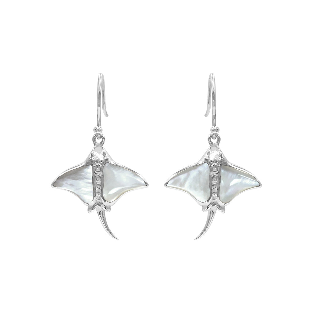 Starborn Gemstone Manta Ray Earrings in Sterling Silver