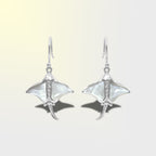 Starborn Gemstone Manta Ray Earrings in Sterling Silver
