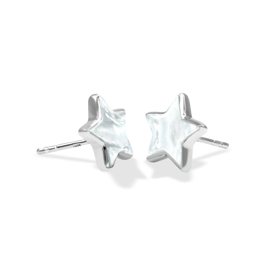 Starborn Gemstones Star Post Earrings in Sterling Silver