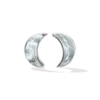 Starborn Gemstone Crescent Moon Post Style Earrings in Sterling Silver