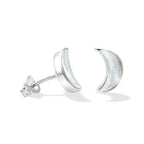 Starborn Gemstone Crescent Moon Post Style Earrings in Sterling Silver
