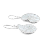 Starborn Nautilus Ammonite with Gemstones Inlay Earring in Sterling Silver - Large