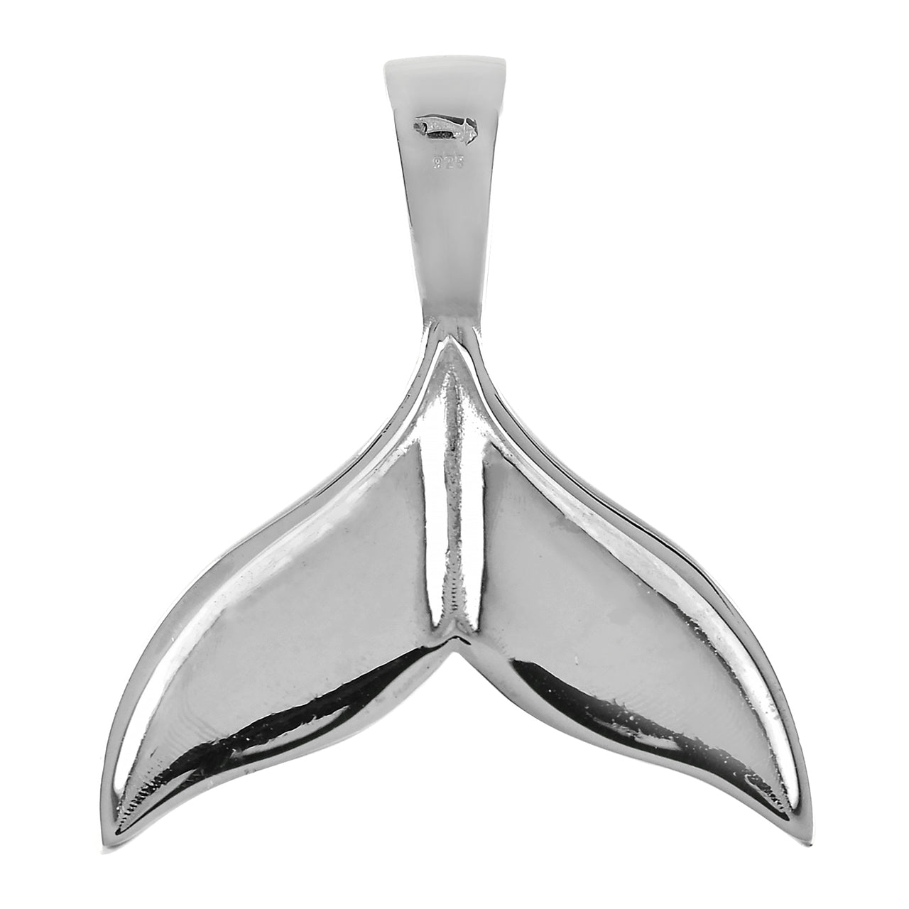 Starborn Mother of Pearl Whale Tail Pendant in Sterling Silver