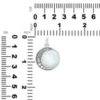 Starborn Mother of Pearl Moon Phases Carved Pendant in Sterling Silver