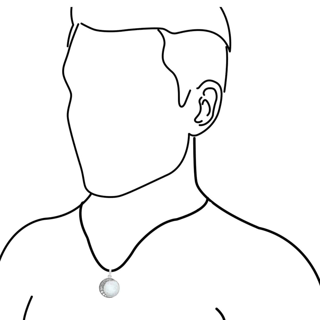 Starborn Mother of Pearl Moon Phases Carved Pendant in Sterling Silver