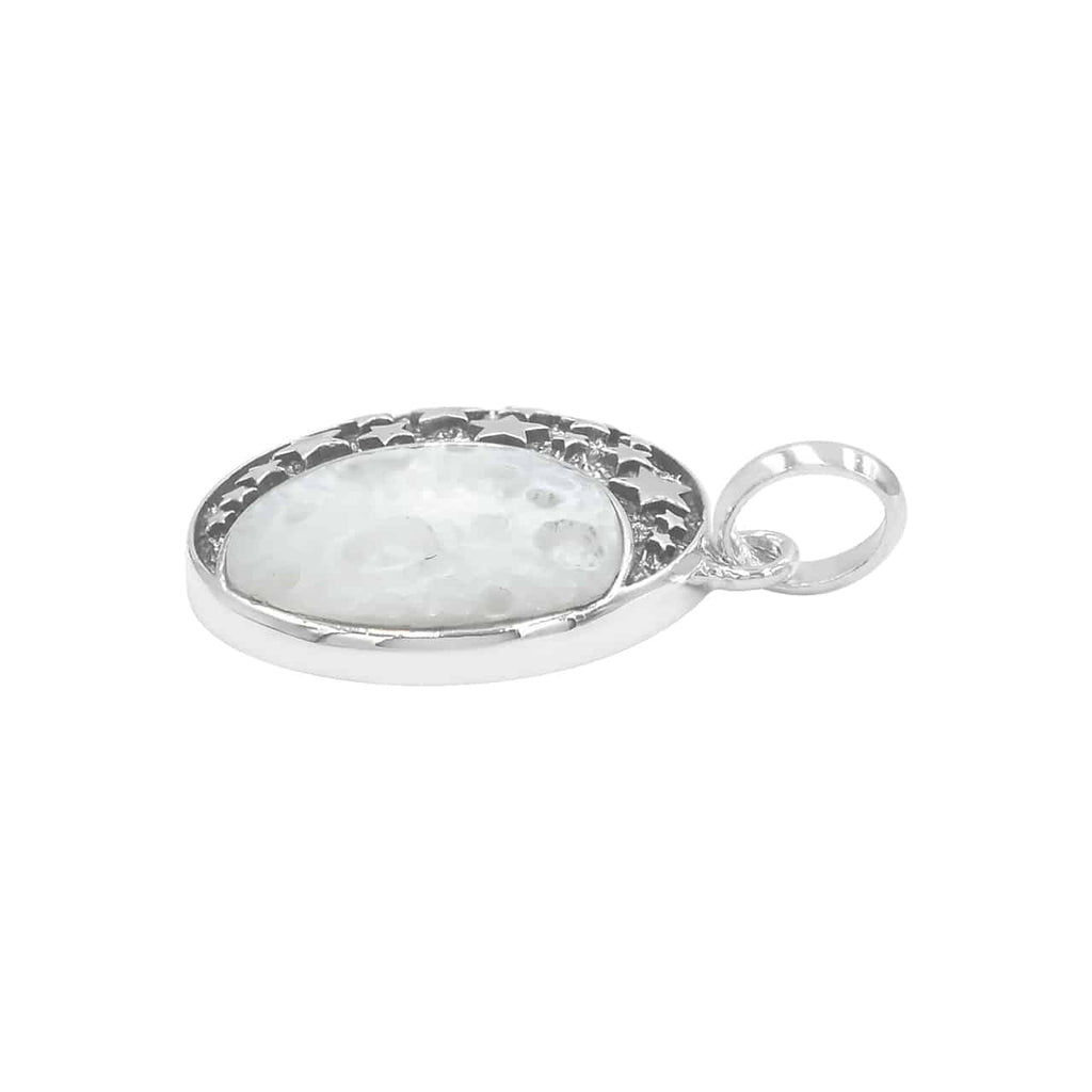 Starborn Mother of Pearl Crescent Moon Pendant in Sterling Silver