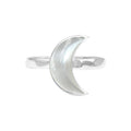 Starborn Mother of Pearl Crescent Moon Rings in Sterling Silver