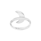 Starborn Mother of Pearl Crescent Moon Rings in Sterling Silver