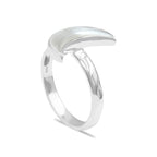 Starborn Mother of Pearl Crescent Moon Rings in Sterling Silver