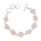 Starborn Rough Morganite Bracelet in Sterling Silver